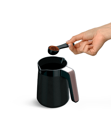 Remove the brewing pot from its cradle. Referring to the chart above, adjust your coffee-to-water ratio.
