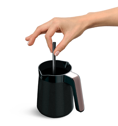 Stir the coffee, sugar and water mixture well.